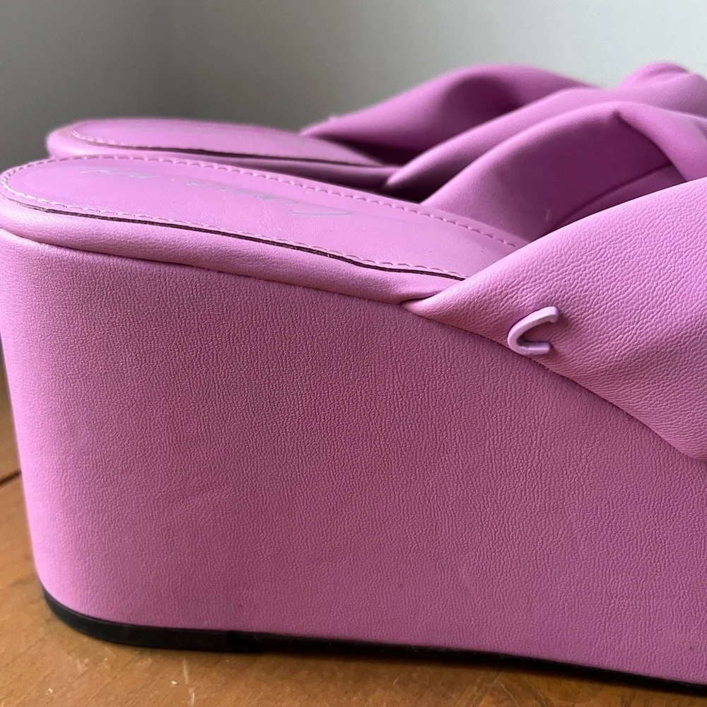 Circus NY Sam Edelman Women’s Grady Wedge Fiji Flower Pink Slide Sandal 8